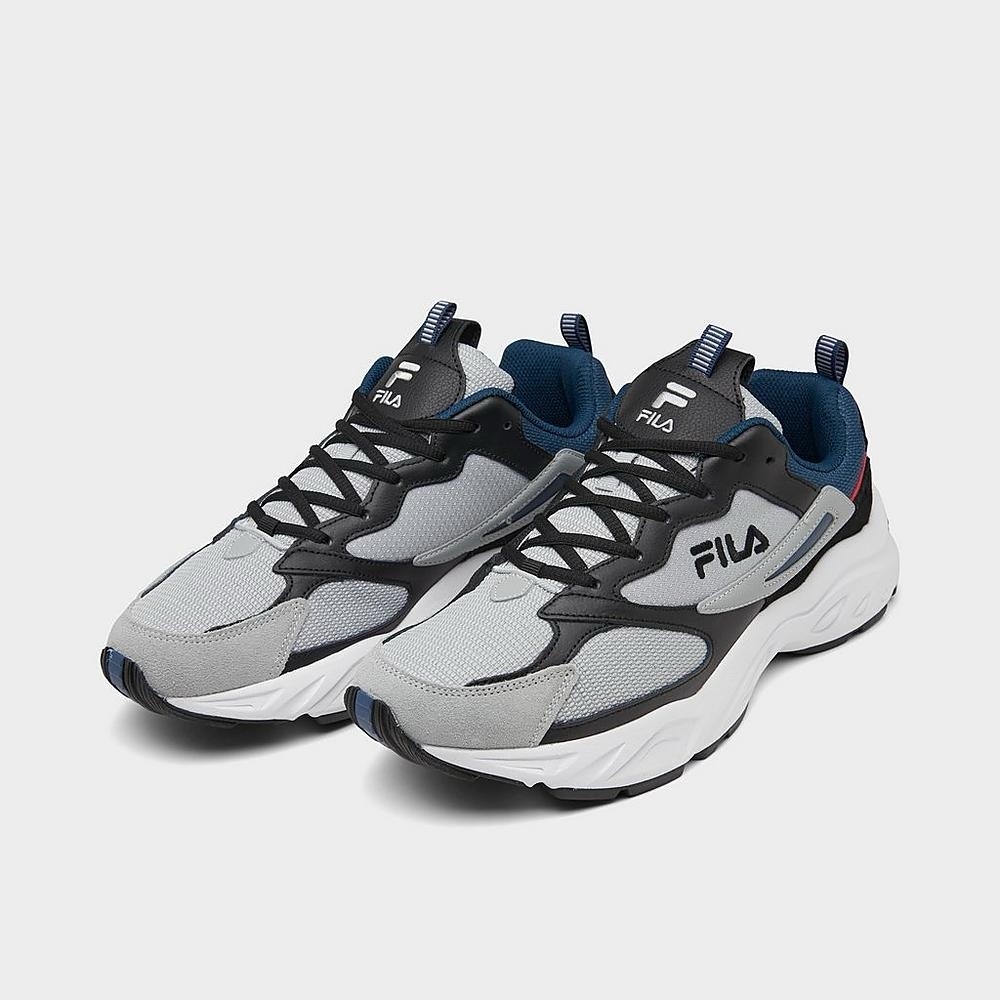 🖤🖤 FILA Men's Recollector Grey Black Blue Athletic Running Shoes Size 9.5 US